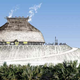 Artist’s impression of the “house,” a large structure that served as the political seat of the Calusa kingdom in the 16th century.